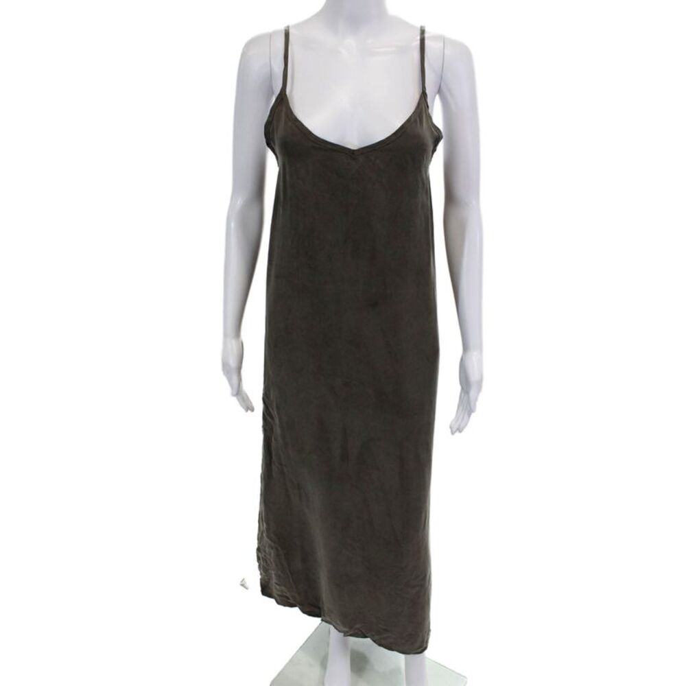 Hailey Womens V-neck Sleeveless Jumper Dress Olive Green Size Small